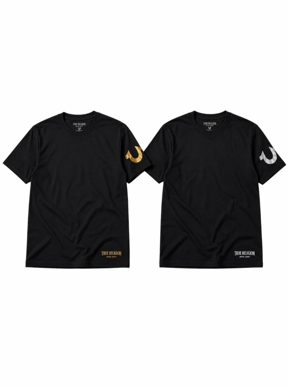 True Religion Men’s Crewneck Undershirt Tee Bundle of 2 Shirts L Black